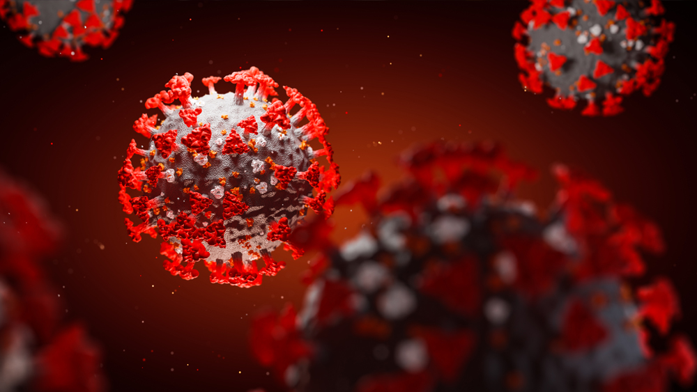 冠状病毒的3D数字渲染。