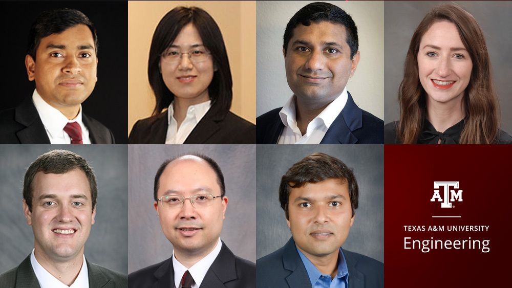 2020年NSF职业奖得主Faruque Hasan、Ruihong Huang、Abhishek Jain和Stephanie Paal、Matt Pharr、Yang Shen和Ankit Srivastava的照片拼贴。